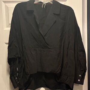 Anthropologie Black Casual Button Down Shirt